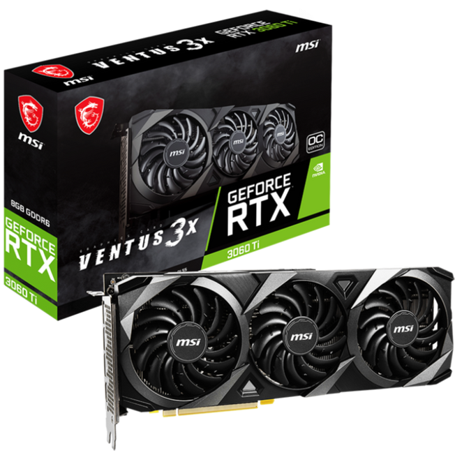 MSI GeForce RTX 3060 Ti Venus 3X 8G OC LHR Graphics Card | 8GB GDDR6 | 256 BIT