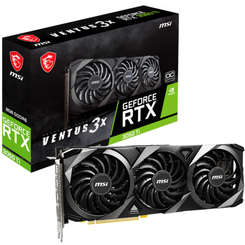 MSI GeForce RTX 3060 Ti Venus 3X 8G OC LHR Graphics Card | 8GB GDDR6 | 256 BIT