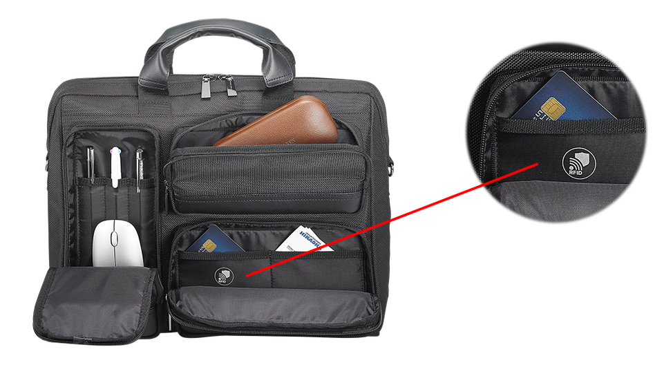Asus Atlas Carry Bag 15.6” | RFID Blocking Pocket Scratch | Water Resistant PU Leather Handle Black