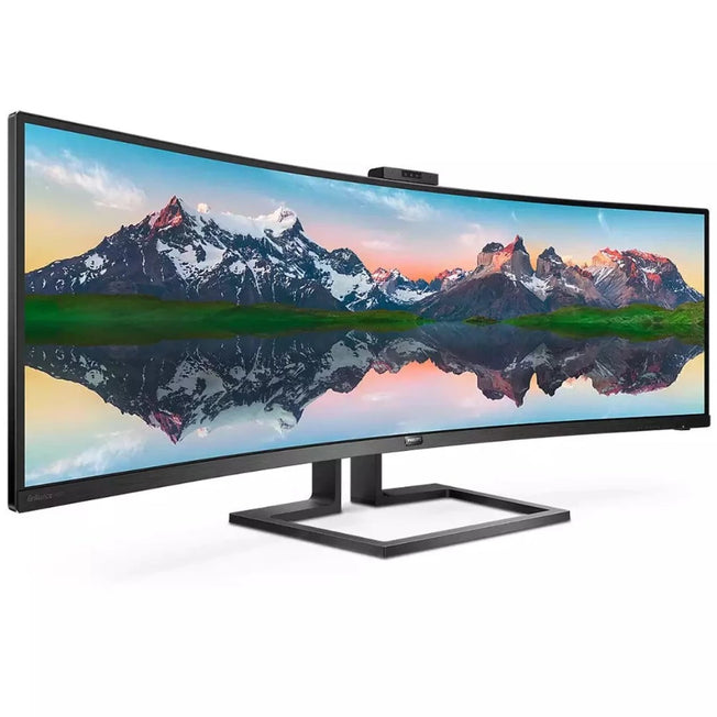 Philips Brilliance 49" SuperWide Curved LCD Monitor Display | USB-C Connectivity and Built-in KVM Switch | Pop-Up Webcam | 499P9H/00