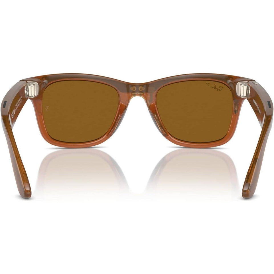 RayBan Meta Glass Wayfarer | Shiny Caramel/Polar Brown | RW4008