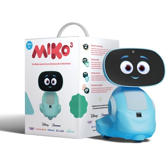 Miko 3 AI-Powered Smart Robot for Kids | STEM Learning Educational Robot | Interactive Voice Control Robot with App Control | Disney Stories | Coding Apps | Unlimited Games for Girls & Boys Ages 5-10 | Blue