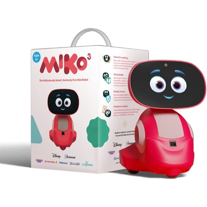 Miko 3 AI-Powered Smart Robot for Kids | STEM Learning Educational Robot | Interactive Voice Control Robot with App Control | Disney Stories | Coding Apps | Unlimited Games for Girls & Boys Ages 5-10 | Red