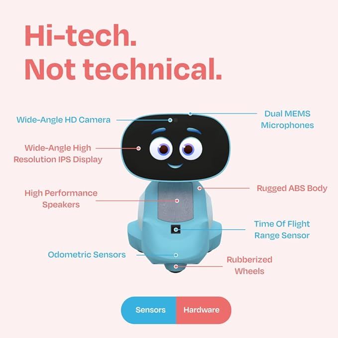 Miko 3 AI-Powered Smart Robot for Kids | STEM Learning Educational Robot | Interactive Voice Control Robot with App Control | Disney Stories | Coding Apps | Unlimited Games for Girls & Boys Ages 5-10 | Blue