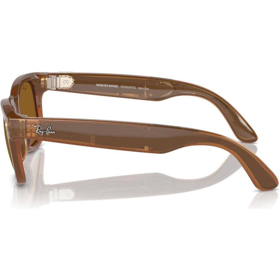 RayBan Meta Glass Wayfarer | Shiny Caramel/Polar Brown | RW4008