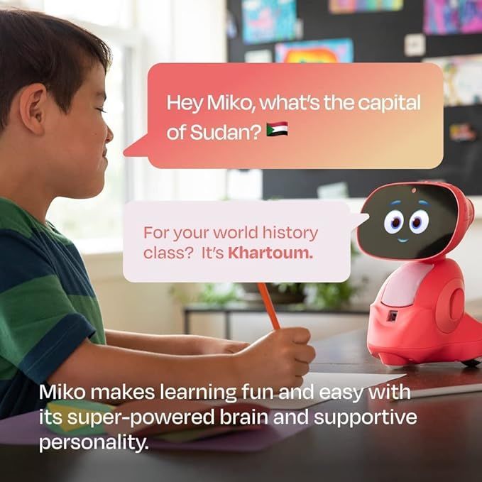 Miko 3 AI-Powered Smart Robot for Kids | STEM Learning Educational Robot | Interactive Voice Control Robot with App Control | Disney Stories | Coding Apps | Unlimited Games for Girls & Boys Ages 5-10 | Red