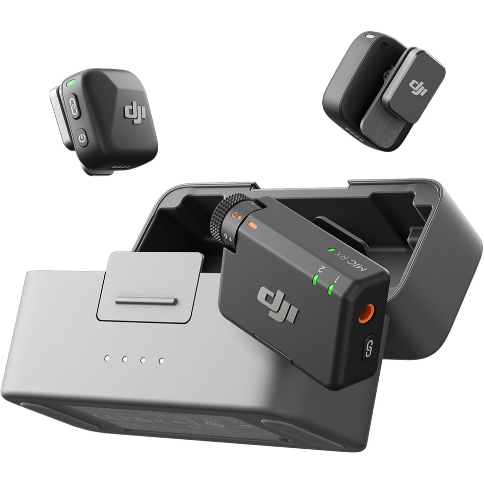 DJI Mic Mini | 2TX+1RX+Charging Case | Detail-Rich Audio | 48h Use | Noise Cancelling | Automatic Limiting | Wireless Mic for Camera/iPhone/Android | Vlog