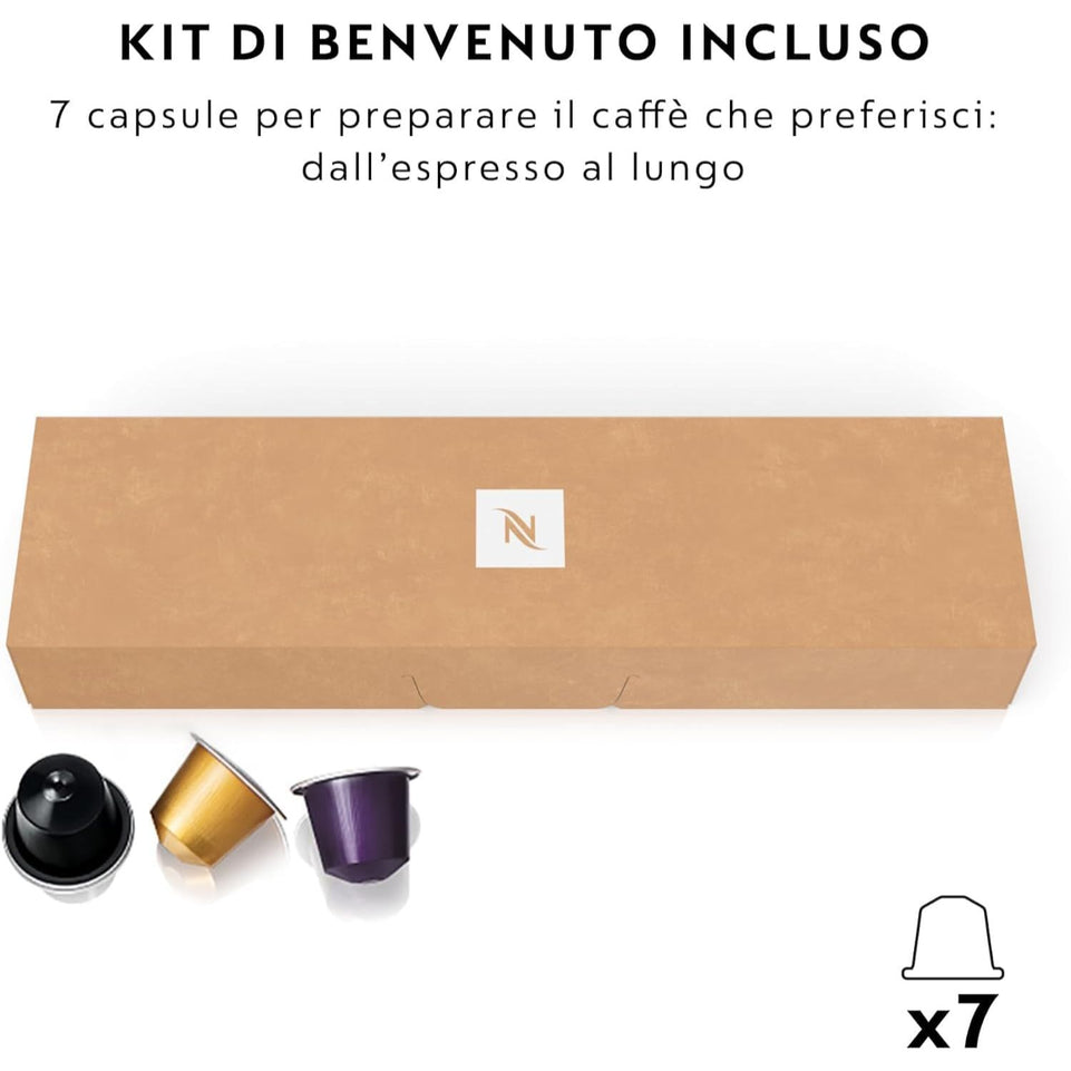 De'Longhi EN85.B Coffee Machine | Nespresso Essenza Mini | Original Capsule System | Water Tank 0.6L | With 20 Original Firenze Arpeggio Capsules | Black