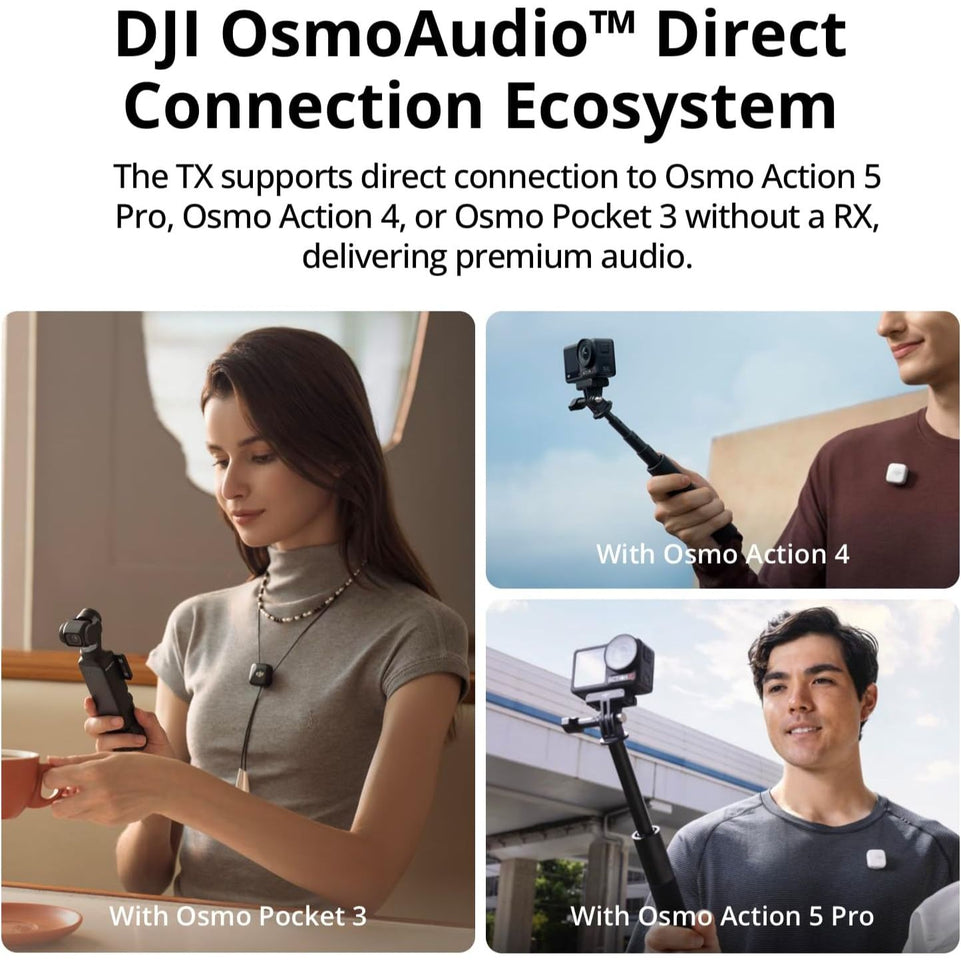 DJI Mic Mini | 2TX+1RX+Charging Case | Detail-Rich Audio | 48h Use | Noise Cancelling | Automatic Limiting | Wireless Mic for Camera/iPhone/Android | Vlog