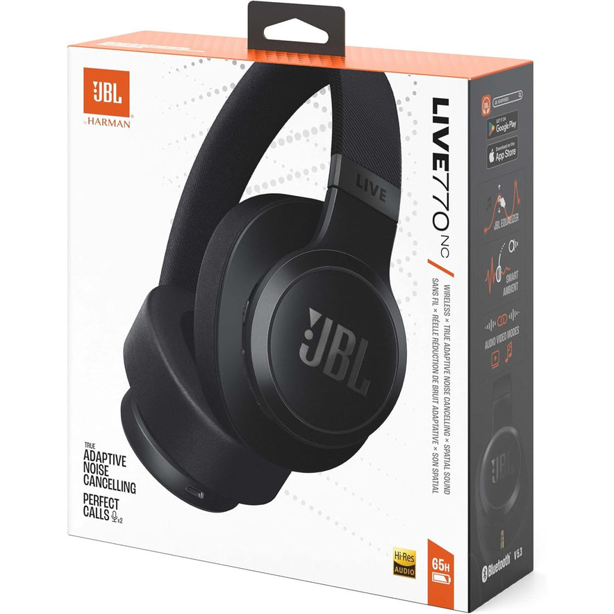 JBL LIVE 770NC | Wireless Over-Ear Headphones | Adaptive Noise Cancelling | JBL Signature Sound | 70H Battery | Smart Ambient & Bluetooth 5.3 | Black