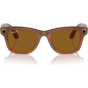 RayBan Meta Glass Wayfarer | Shiny Caramel/Polar Brown | RW4008