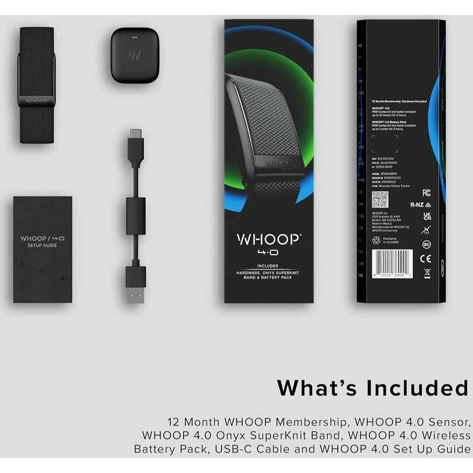 Whoop 4.0 | Fitness Tracker With Superknit Band | Waterproof | Track Body Composition | Monitor and Manage Stress | Wearable Health & Fitness Coach | Onyx