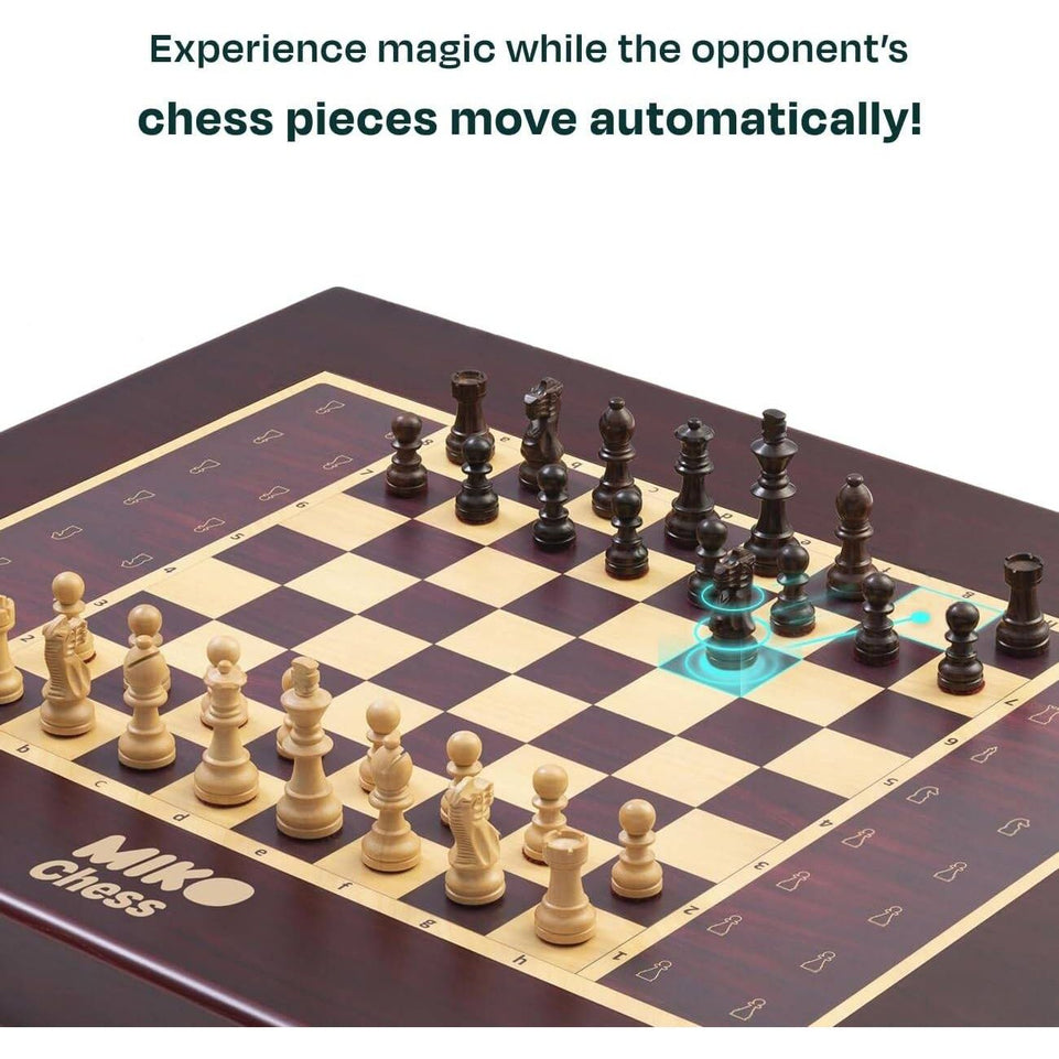 Miko Chess Board | Your Ultimate AI Chess Companion | Fully Automated Gameplay for All Skill Levels | World's Smartest Electronic Chess Board | Magnetic Wooden Chess Sets with Self Moving Pieces