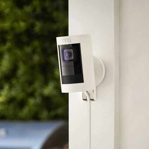 Ring Stick Up Security Cam | Wired Plug-in | White