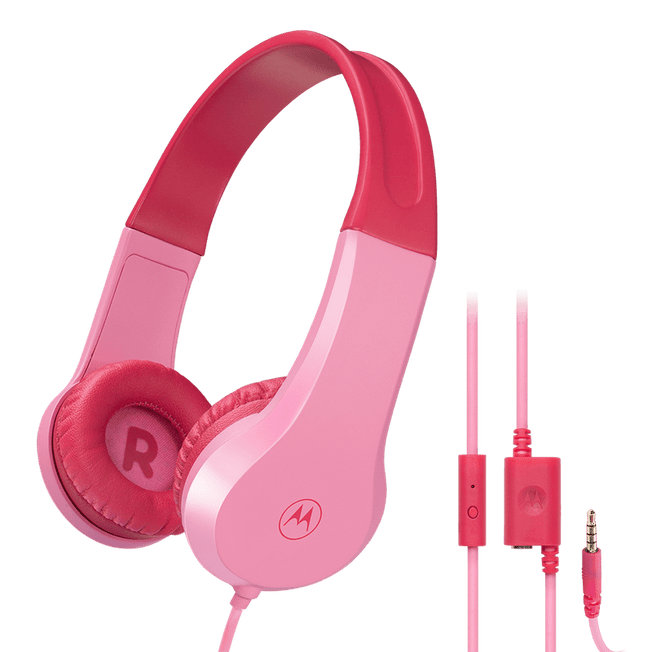 Motorola | Moto JR200 Kids Headphones with Microphone | Light Pink