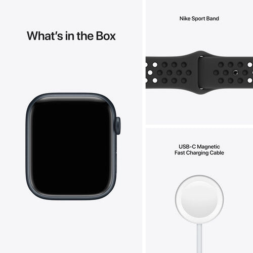 Apple Watch Nike Series 7 GPS | 45mm | Midnight Aluminum Case with Anthracite/Black Nike Sport Band