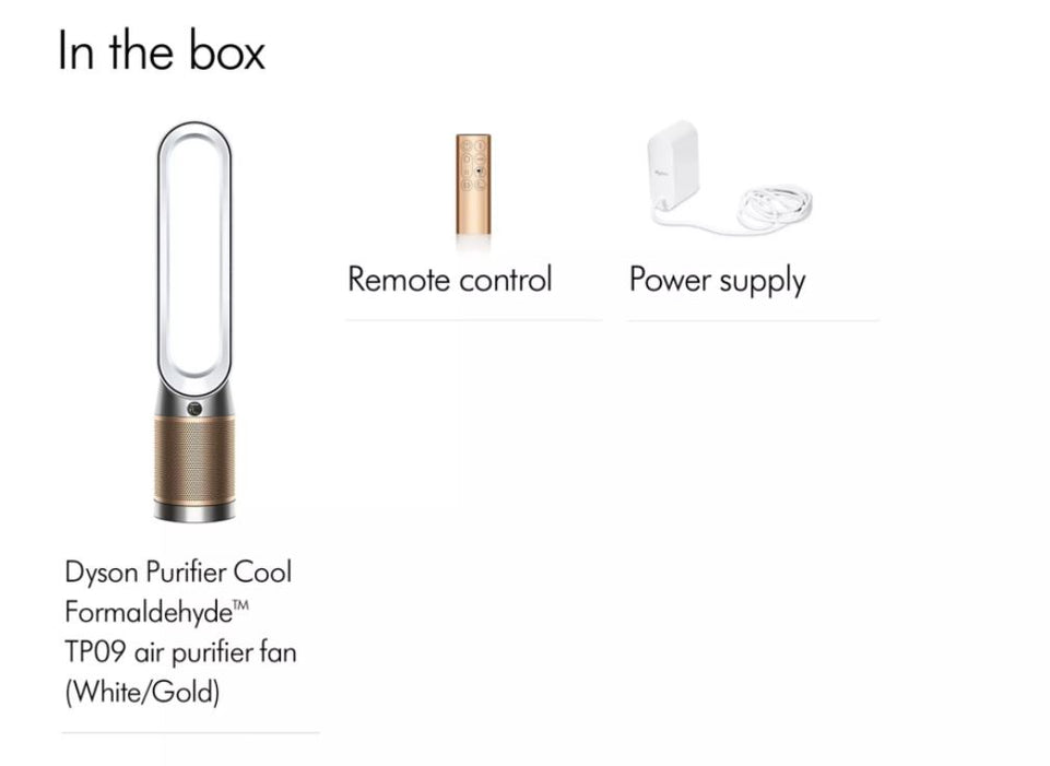 Dyson Purifier Cool Formaldehyde | Air Purifying Fan | White/ Gold | TP09