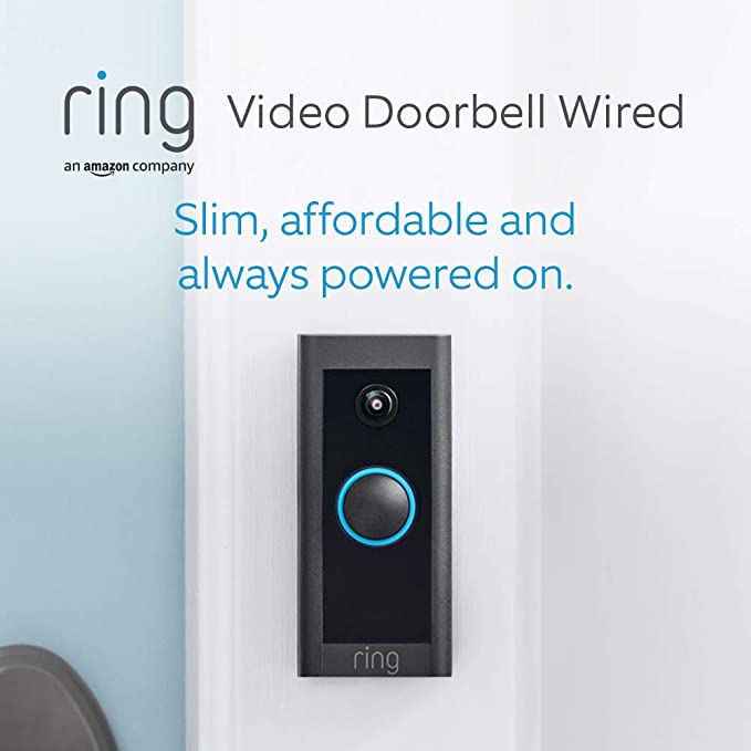 Ring HD Video Doorbell | Wired Plug-in | Black