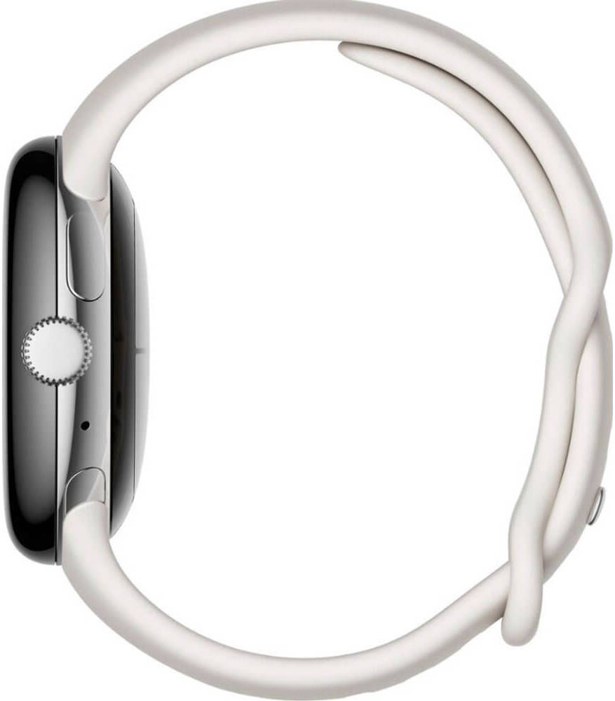 Google Pixel Watch Silver Stainless Steel Smartwatch 41mm With Chalk Active Band WiFi/BT - Silver/Chalk