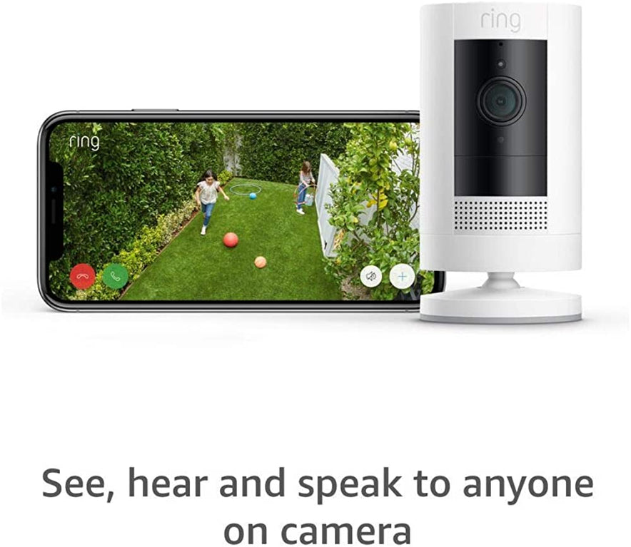 Ring Stick Up Security Cam | Battery Powered | White