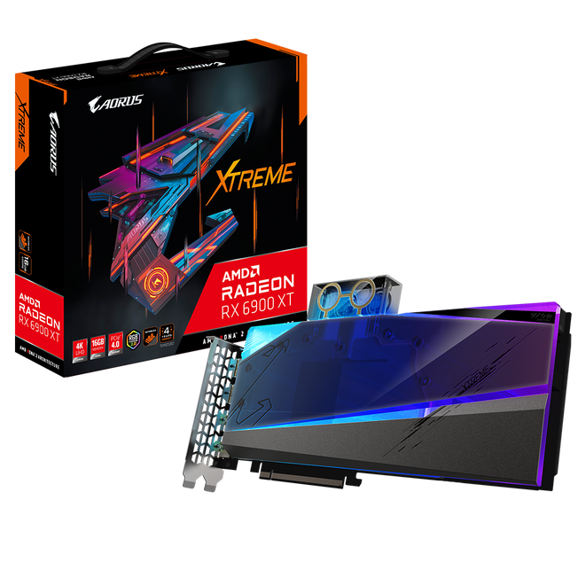 Gigabyte | Aorus Radeon RX 6900 XT Xtreme Waterforce WB | 16GB | 256 BIT GDDR6 | GV-R69XTAORUSX WB-16GD Graphic Card