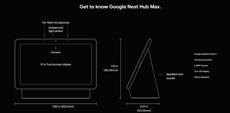 Google Nest Hub Max | Smart Display & Speaker | With Google Assistant | Chalk
