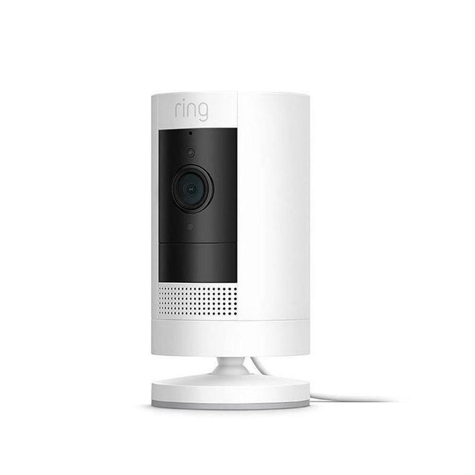 Ring Stick Up Security Cam | Wired Plug-in | White