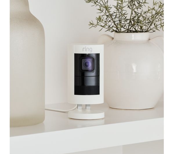 Ring Stick Up Security Cam | Wired Plug-in | White