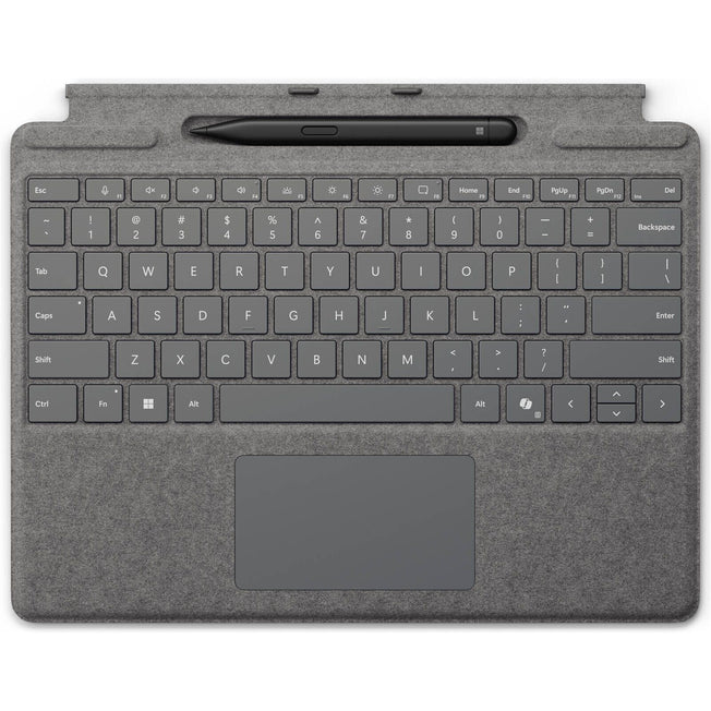 Microsoft Surface Pro Keyboard | With Dedicated Co-pilot Key with Slim Pen for Surface Pro 11th Edition | Magnetic Attachment | Full QWERTY Keyboard Layout | 8X6-00228 | Platinum