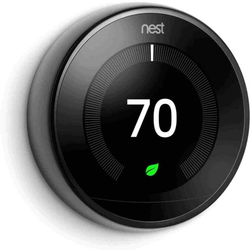 Google Nest Learning Thermostat | 3rd Generation | Mirror Black