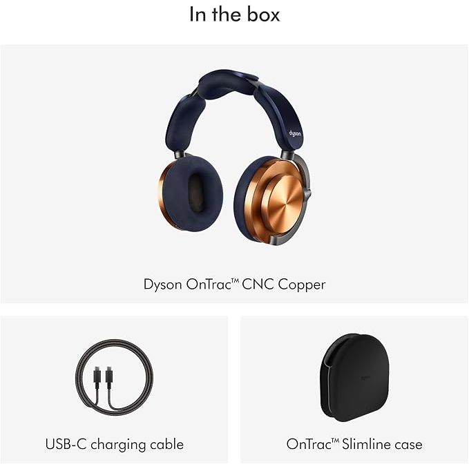 Dyson OnTrac Headphones | Frequency Response from 6Hz to 21kHz | Up to 55 Hours of Battery Life | Active Noise Cancellation | Customizable Outer Caps and Ear Cushions | CNC Copper