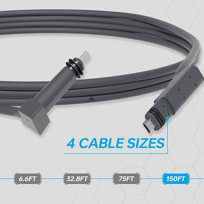 Starlink Extension Cable Kit 150FT/46M | Satellite Replacement Cable with End Caps for Starlink Rectangular Satellite V2 | Waterproof Starlink Accessories for Indoor Outdoor