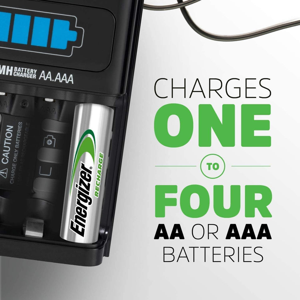 Energizer | Mini Battery Charger with 2 AAA Rechargeable Batteries