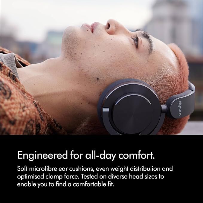 Dyson OnTrac Headphones | Frequency Response from 6Hz to 21kHz | Up to 55 Hours of Battery Life | Active Noise Cancellation | Customizable Outer Caps and Ear Cushions | CNC Black - Nickel