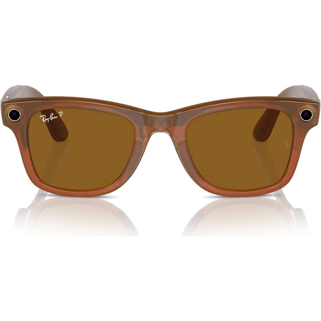 RayBan Meta Glass Wayfarer | Shiny Caramel/Polar Brown | RW4008