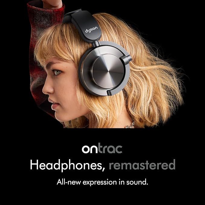 Dyson OnTrac Headphones | Frequency Response from 6Hz to 21kHz | Up to 55 Hours of Battery Life | Active Noise Cancellation | Customizable Outer Caps and Ear Cushions | CNC Black - Nickel