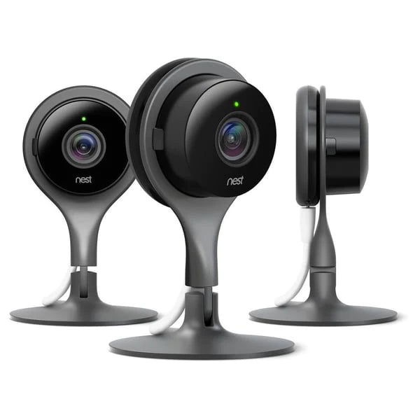 Google Nest Cam | Indoor Security Camera | 1st Generation | Wired | Black | Pack of 3