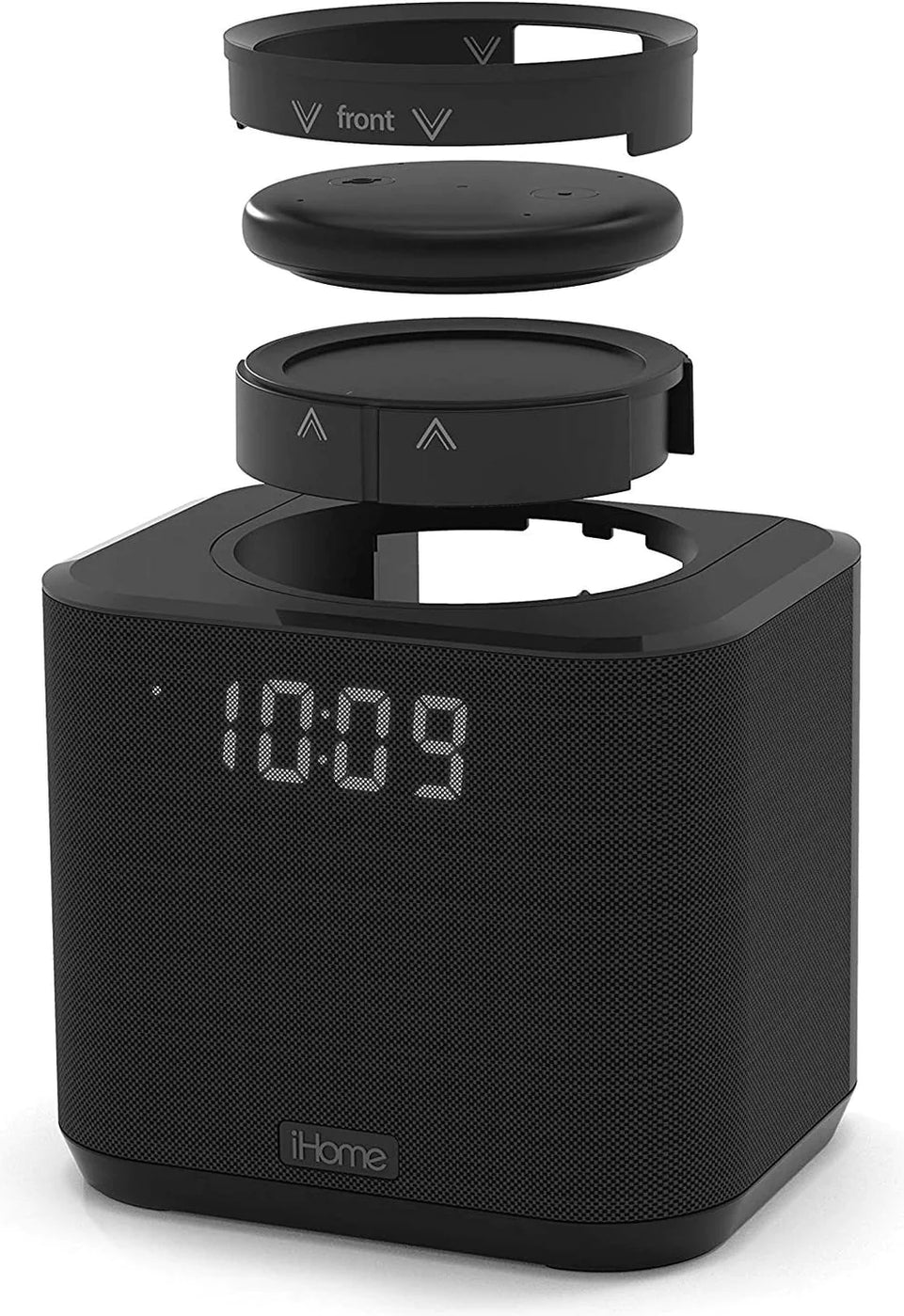 iHome iAV2V2 | Docking Bedside and Home Clock Speaker System | For Amazon Echo Input and Echo Dot | 2nd Gen | With Clock