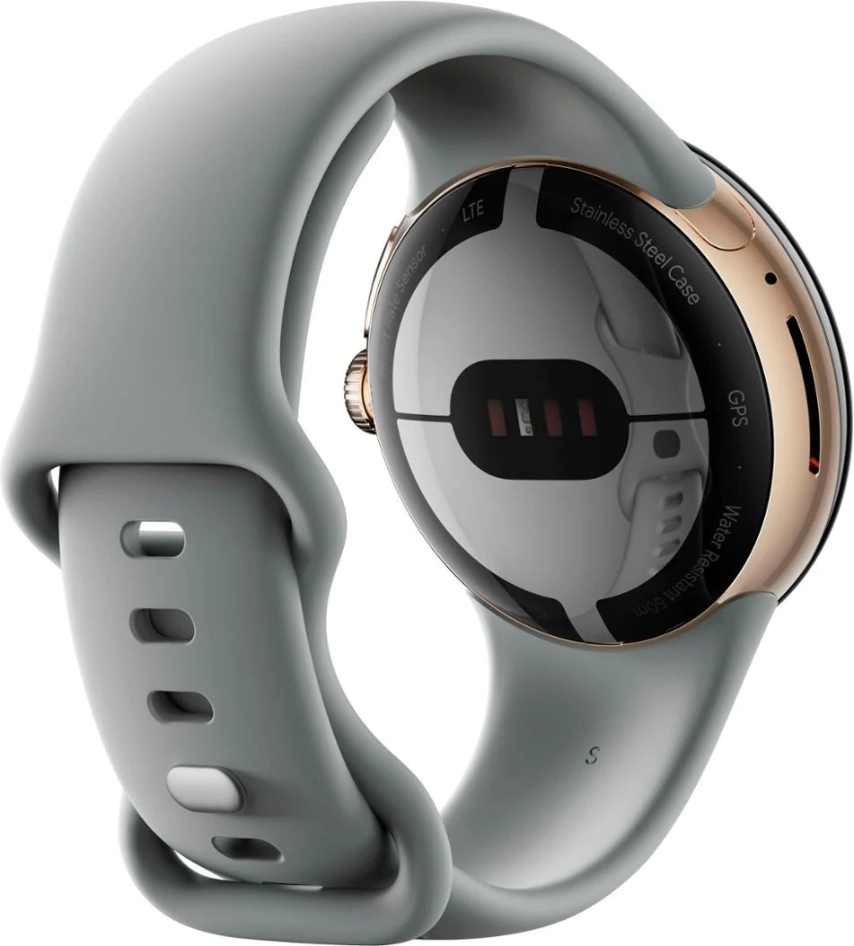 Google Pixel Watch | Stainless Steel Smartwatch | 41mm | Active Band Wifi/BT | Gold/ Hazel