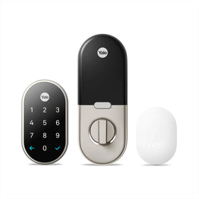 Google Nest x Yale Lock | Tamper-Proof Smart Lock for Keyless Entry | Keypad Deadbolt Lock for Front Door | Satin/ Nickel
