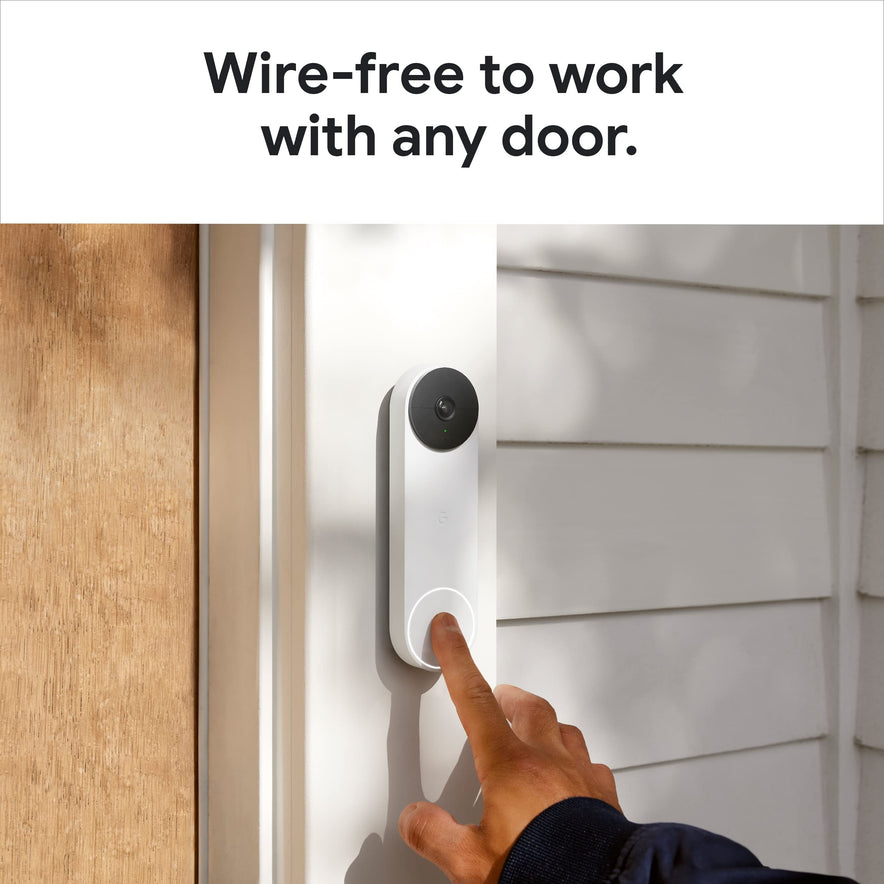 Google Nest Doorbell | Wired | Smart Video Security Doorbell Camera | Snow