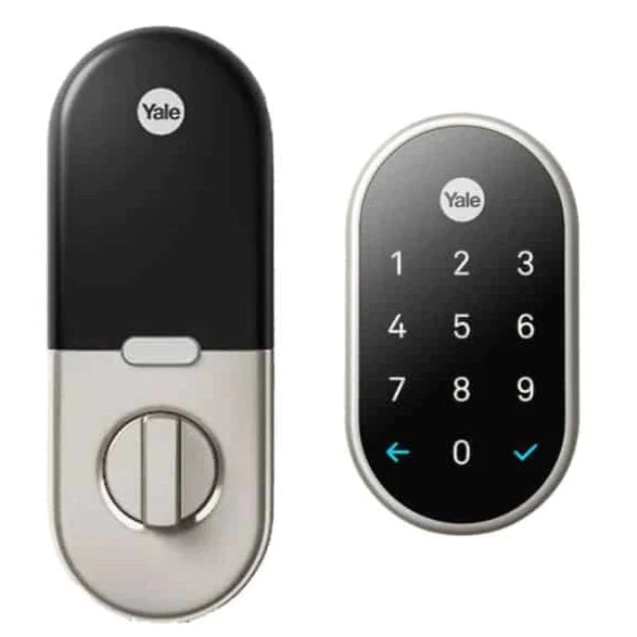 Google Nest x Yale Lock | Tamper-Proof Smart Lock for Keyless Entry | Keypad Deadbolt Lock for Front Door | Satin/ Nickel